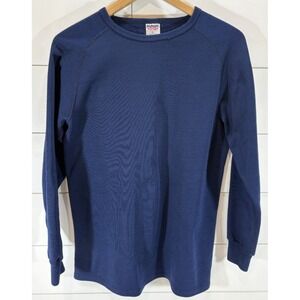 Vintage Damart Thermolactyl Sweatshirt Men's Large L Navy Blue Fleece Crewneck